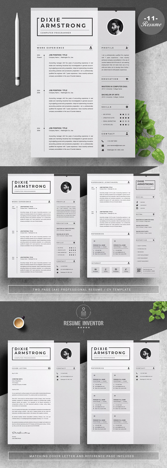 RESUME/CV TEMPLATE | PREMIUM BUNDLE in Letter Templates - product preview 12