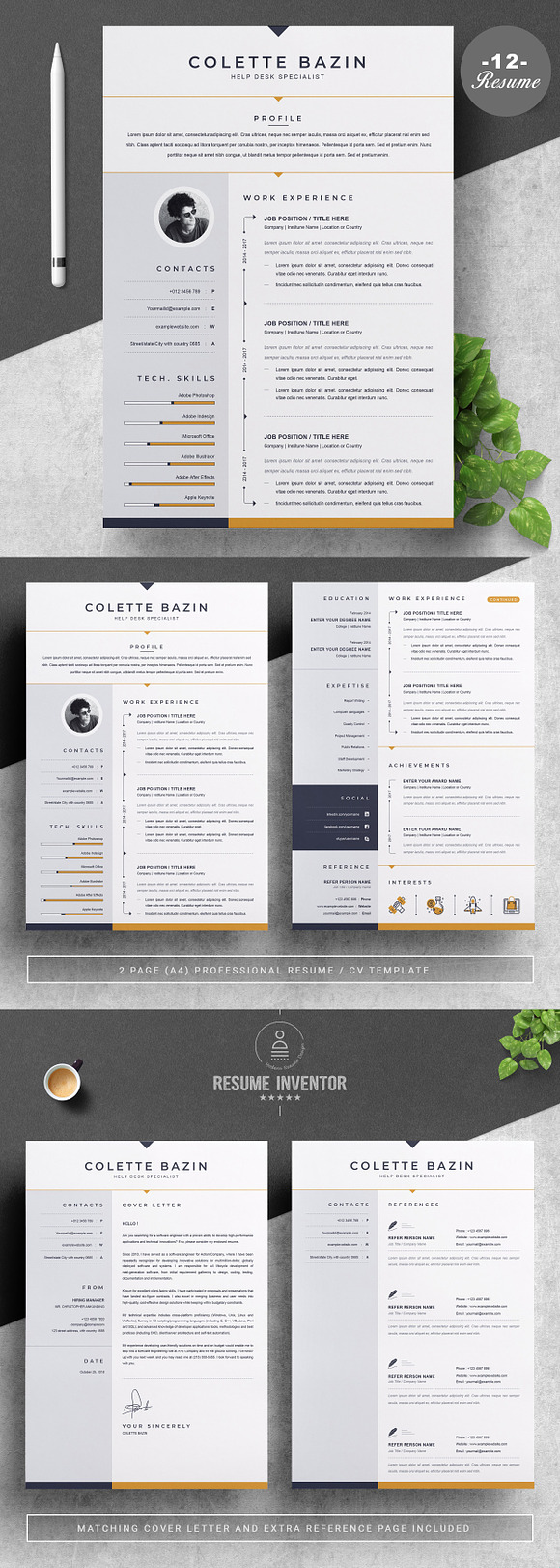 RESUME/CV TEMPLATE | PREMIUM BUNDLE in Letter Templates - product preview 13