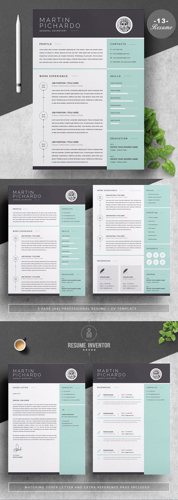 RESUME/CV TEMPLATE | PREMIUM BUNDLE in Letter Templates - product preview 14
