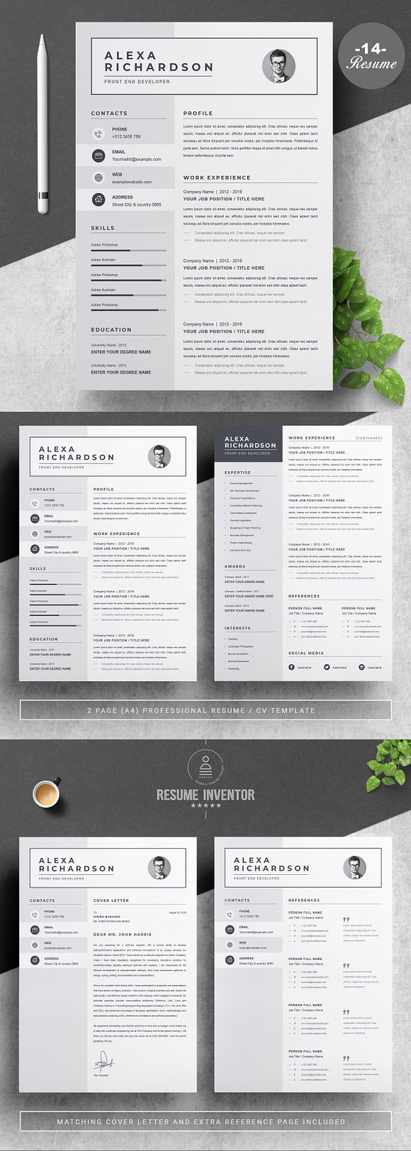 RESUME/CV TEMPLATE | PREMIUM BUNDLE in Letter Templates - product preview 15