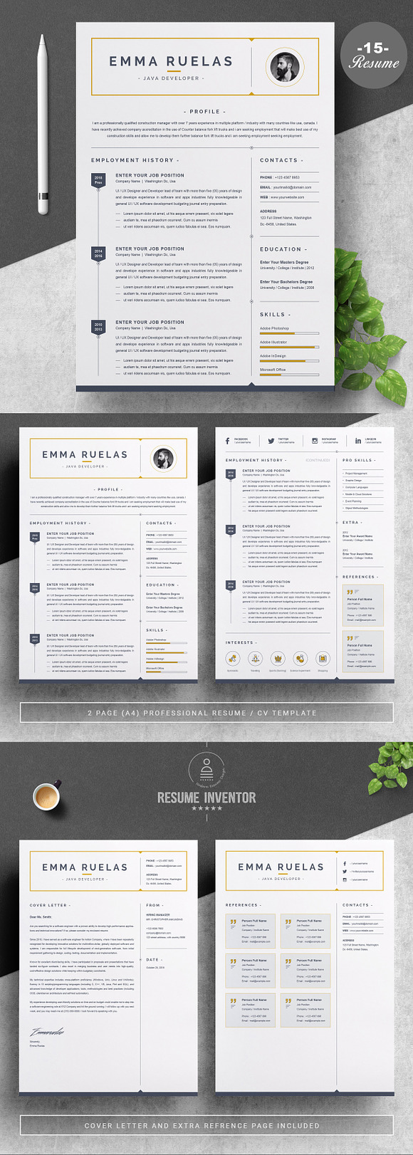 RESUME/CV TEMPLATE | PREMIUM BUNDLE in Letter Templates - product preview 16