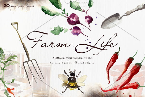 Farm Life watercolour set