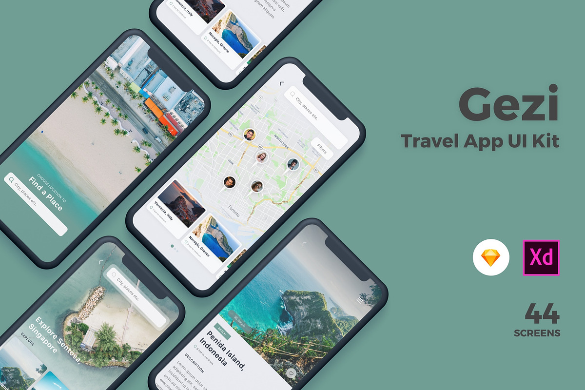 Gezi Travel App UI Kit in UI Kits and Libraries - product preview 8