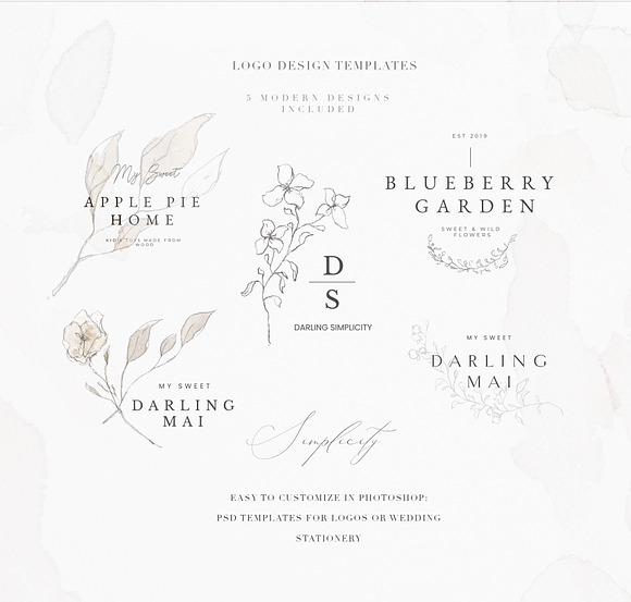 Modern Minimalist Floral Sketches in Illustrations - product preview 9