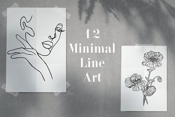 12 Minimal Line Art