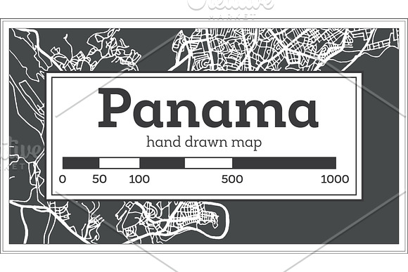 Panama City Map in Retro Style. in Illustrations - product preview 1