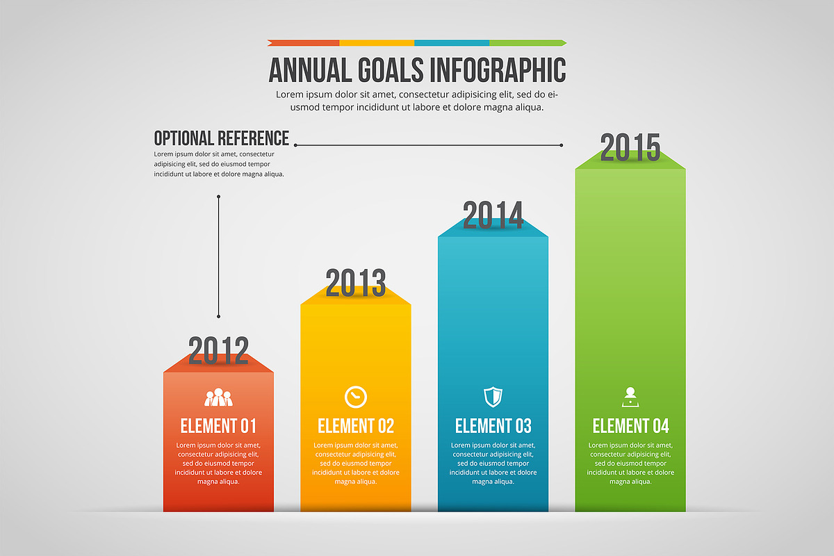 Annual Goals Infographic in Web Elements - product preview 8