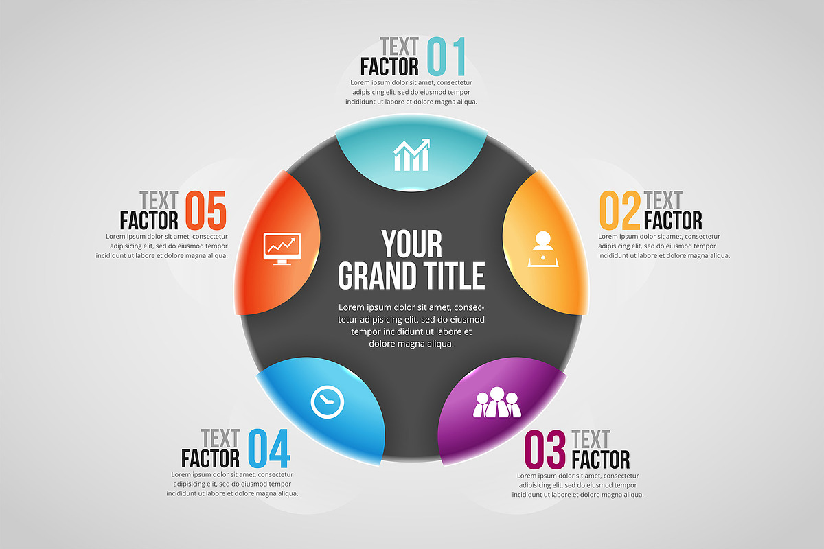 Glossy Flip Circle Infographic in Web Elements - product preview 8