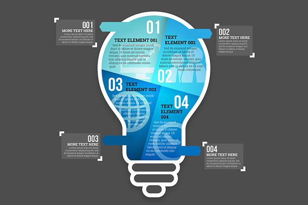 Four Part Lightbulb Infographic