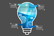 Four Part Lightbulb Infographic