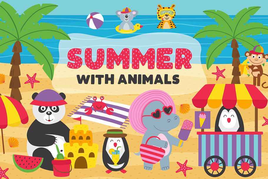 summer with animals in Illustrations - product preview 8