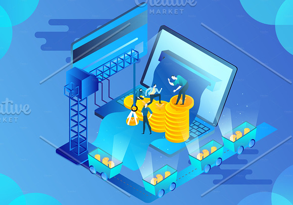 Isometric financial illustration in Web Elements - product preview 2