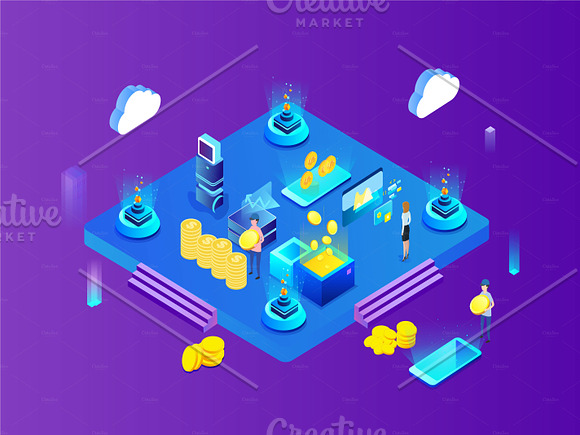 Isometric financial illustration in Web Elements - product preview 3