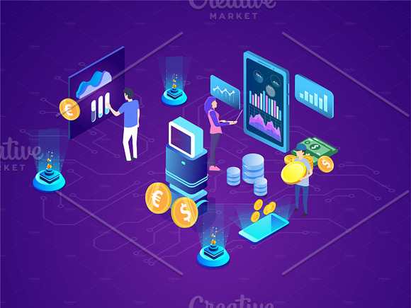 Isometric financial illustration in Web Elements - product preview 8