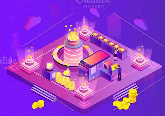 Isometric financial illustration in Web Elements - product preview 12
