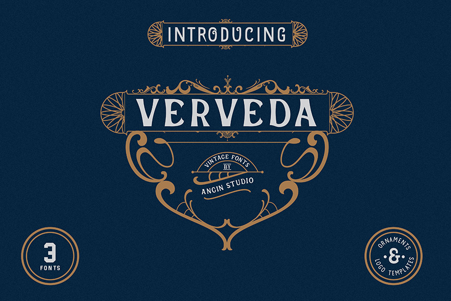 Verveda (3 fonts with extras)