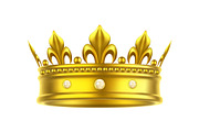 Golden isolated headdress or crown