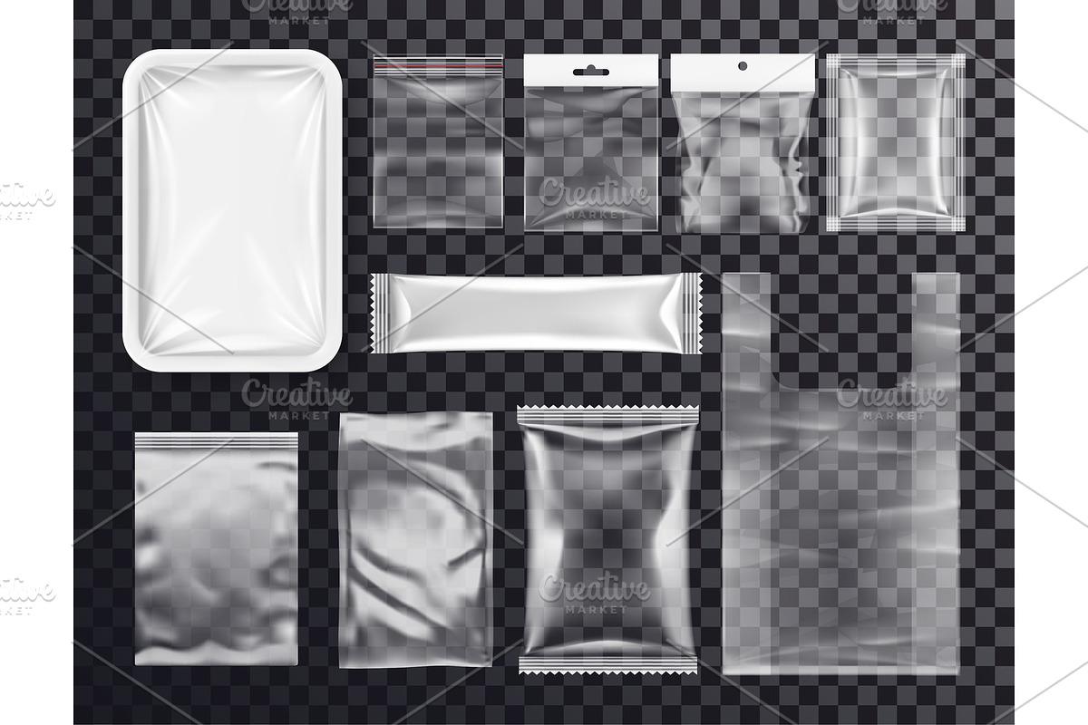 Realistic plastic pocket bag mockup in Objects - product preview 8