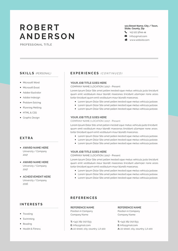 Resume/CV (3 Pages) in Resume Templates - product preview 4