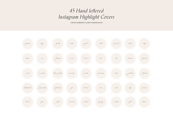 45 Hand Lettered IG Highlight Covers in Instagram Templates - product preview 2