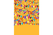 Greeting card with garland of flags.