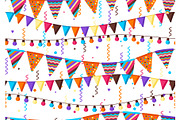 Seamless pattern with garland of