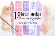 18 Brush strokes - Watercolor & foil