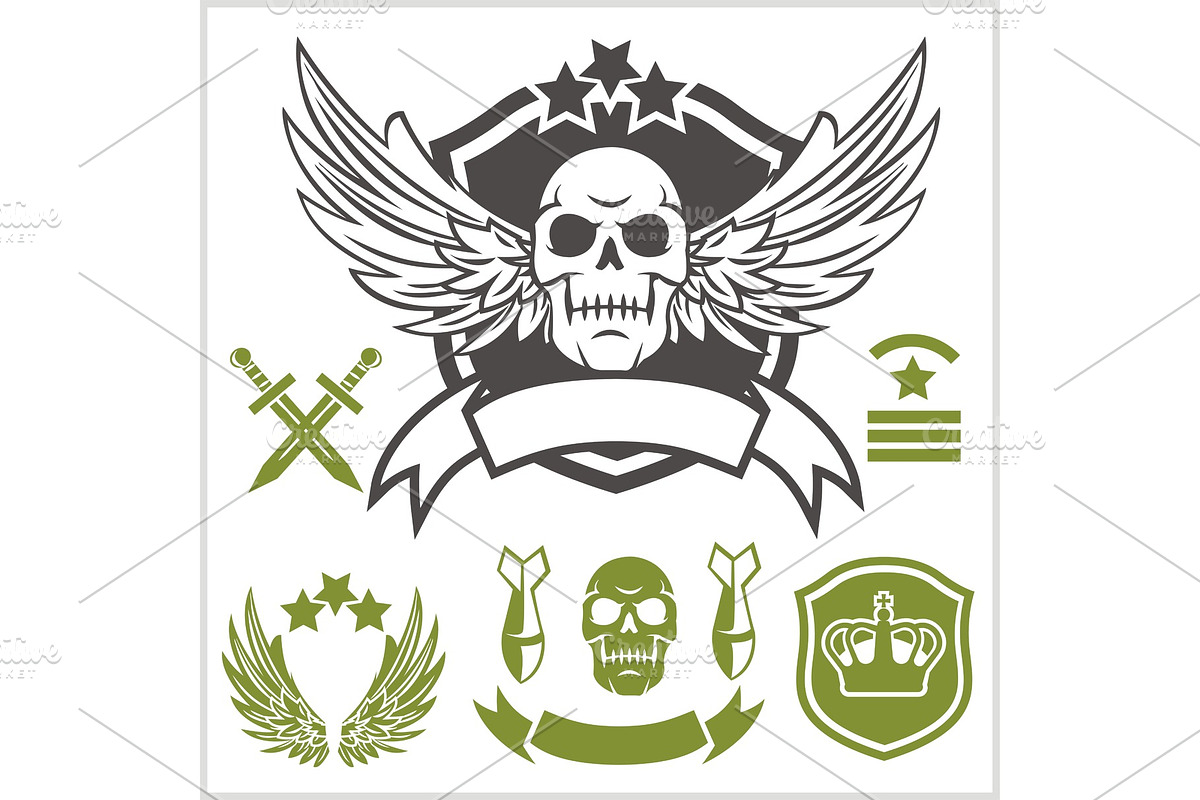 Special unit military patches in Illustrations - product preview 8