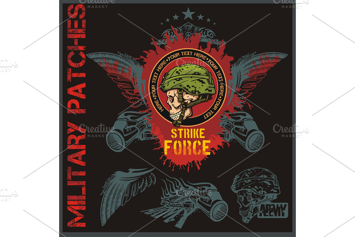Special forces patch set - stock in Illustrations - product preview 8