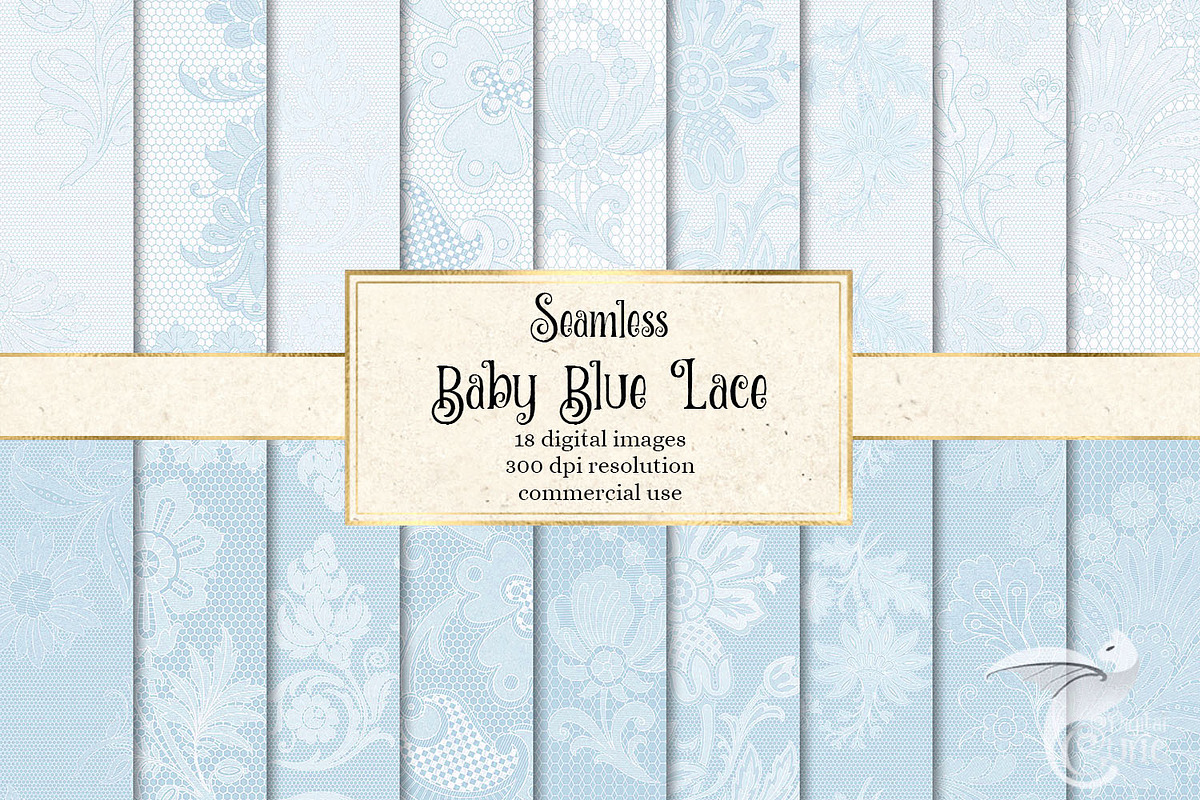 Baby Blue Lace Digital Paper in Patterns - product preview 8