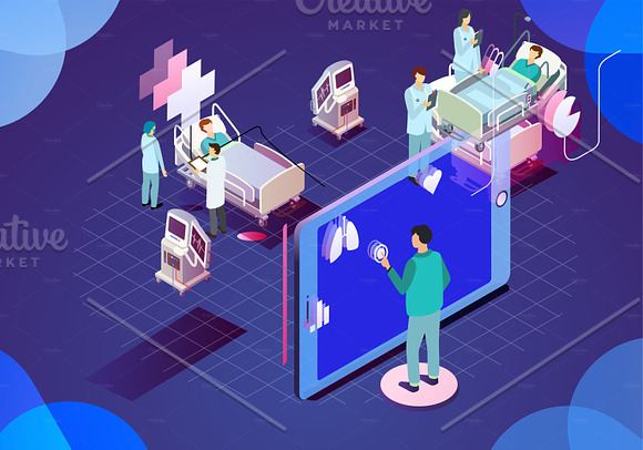 Medical Isometric Illustration in Web Elements - product preview 7