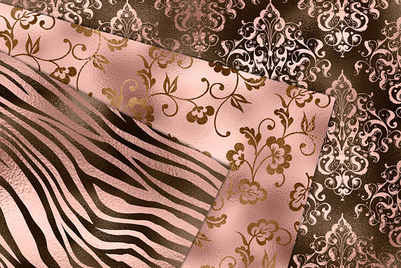 Bronze & Rose Gold Digital Paper in Textures - product preview 2