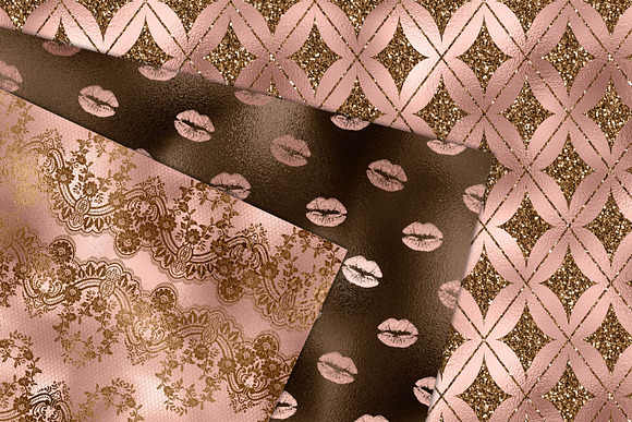 Bronze & Rose Gold Digital Paper in Textures - product preview 3