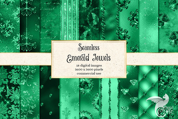 Emerald Jewels Digital Paper