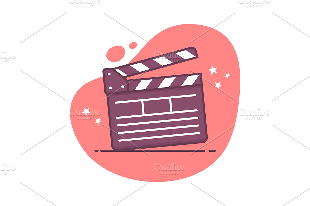 Film Slate Icon in Illustrations - product preview 8