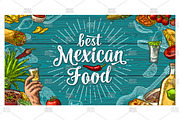 Mexican food lettering engraving