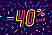 Sale -40 percent. Banner for