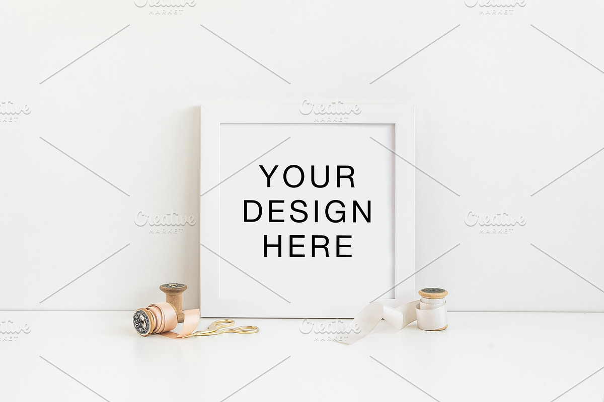 Square Frame Mockup 20x20 PSD PNG in Print Mockups - product preview 8