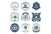 Set of Yacht Club Labels Design