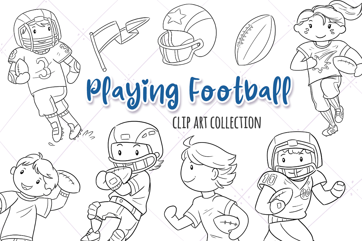 Playing Football Black and White in Illustrations - product preview 8