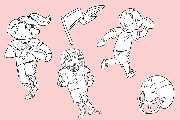Playing Football Black and White in Illustrations - product preview 2