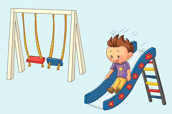 Playground Kids Clip Art Collection in Illustrations - product preview 3