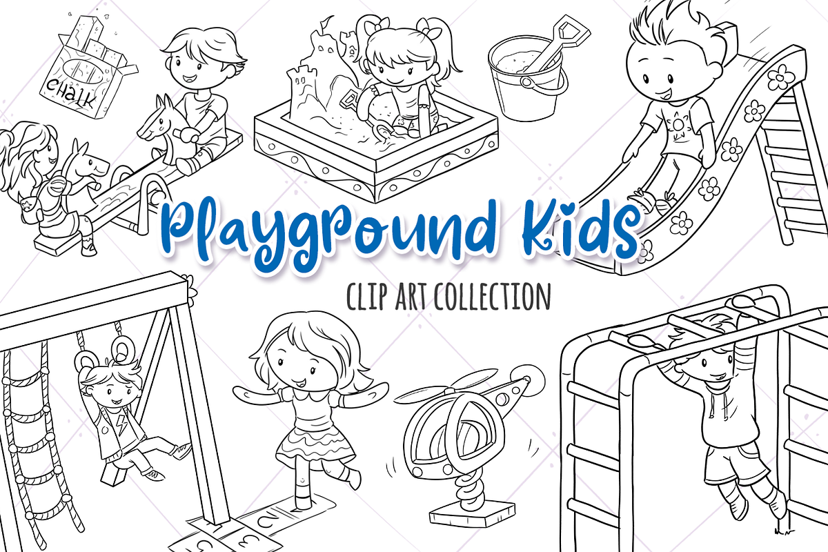 Playground Kids Black and White in Illustrations - product preview 8