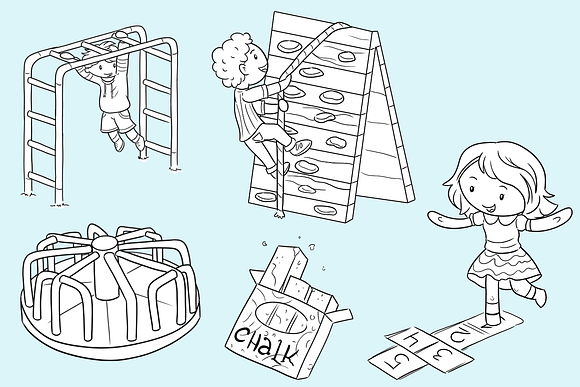 Playground Kids Black and White in Illustrations - product preview 2