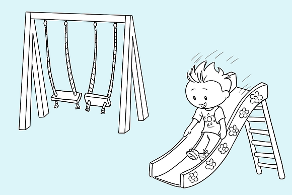 Playground Kids Black and White in Illustrations - product preview 3