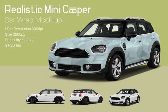 Mini Cooper Car Mock-Up in Branding Mockups - product preview 1