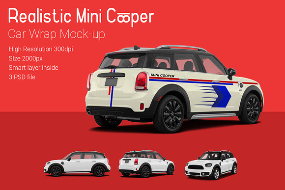 Mini Cooper Car Mock-Up in Branding Mockups - product preview 2