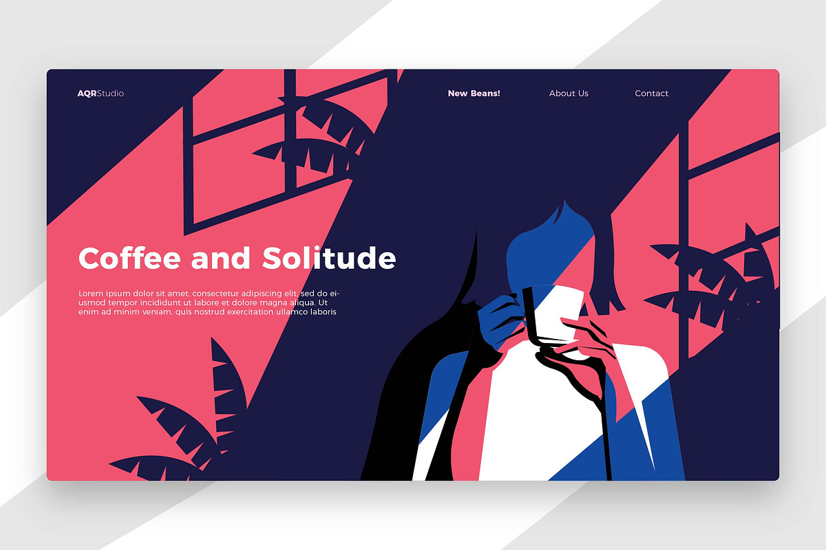 Coffee Solitude -Banner&Landing Page in Web Elements - product preview 8