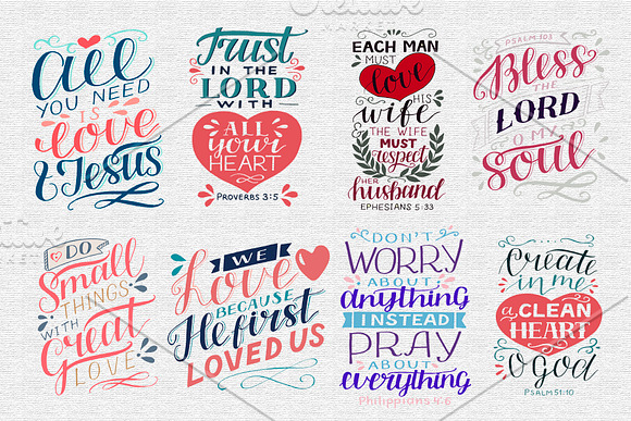 BUNDLE 74 BIBLE QUOTES in Illustrations - product preview 1