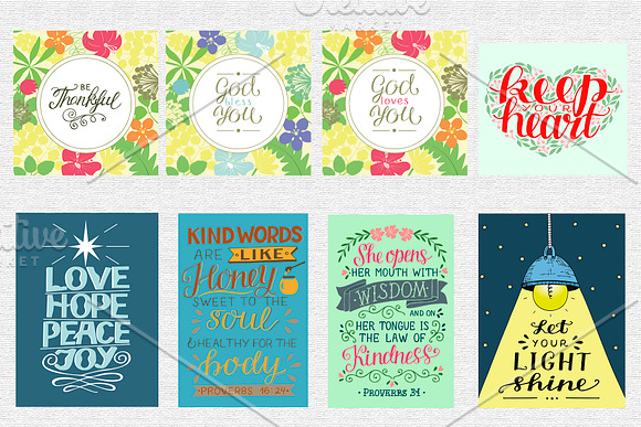 BUNDLE 74 BIBLE QUOTES in Illustrations - product preview 3